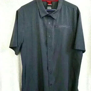 EUC Men's Gray Gerrys Woven Button Down Short Sleeve Shirt Size XL